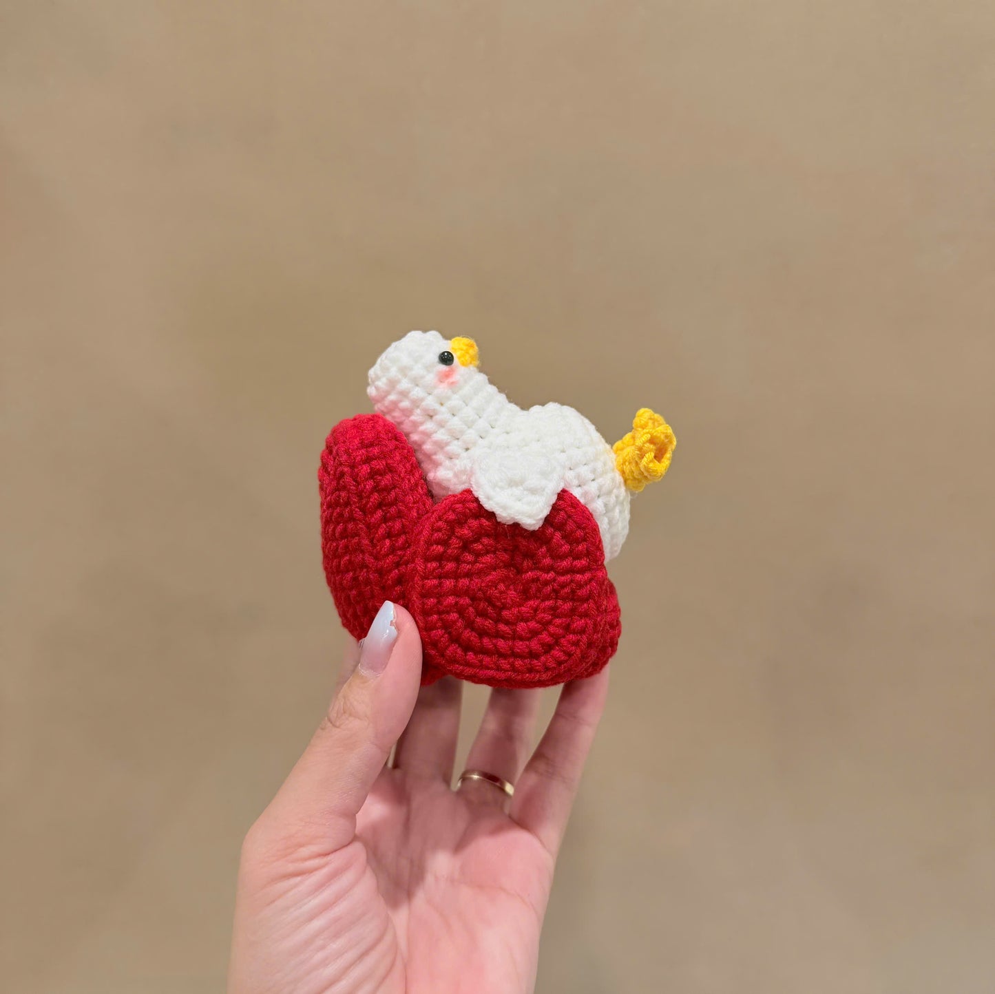 Handmade Crochet Lazy Duck Keychain