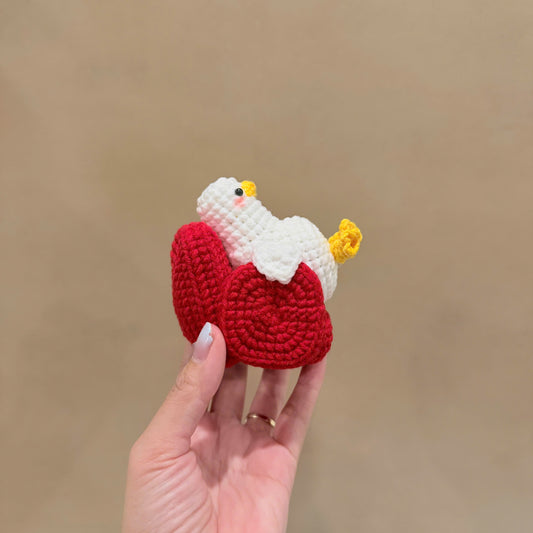 Handmade Crochet Lazy Duck Keychain