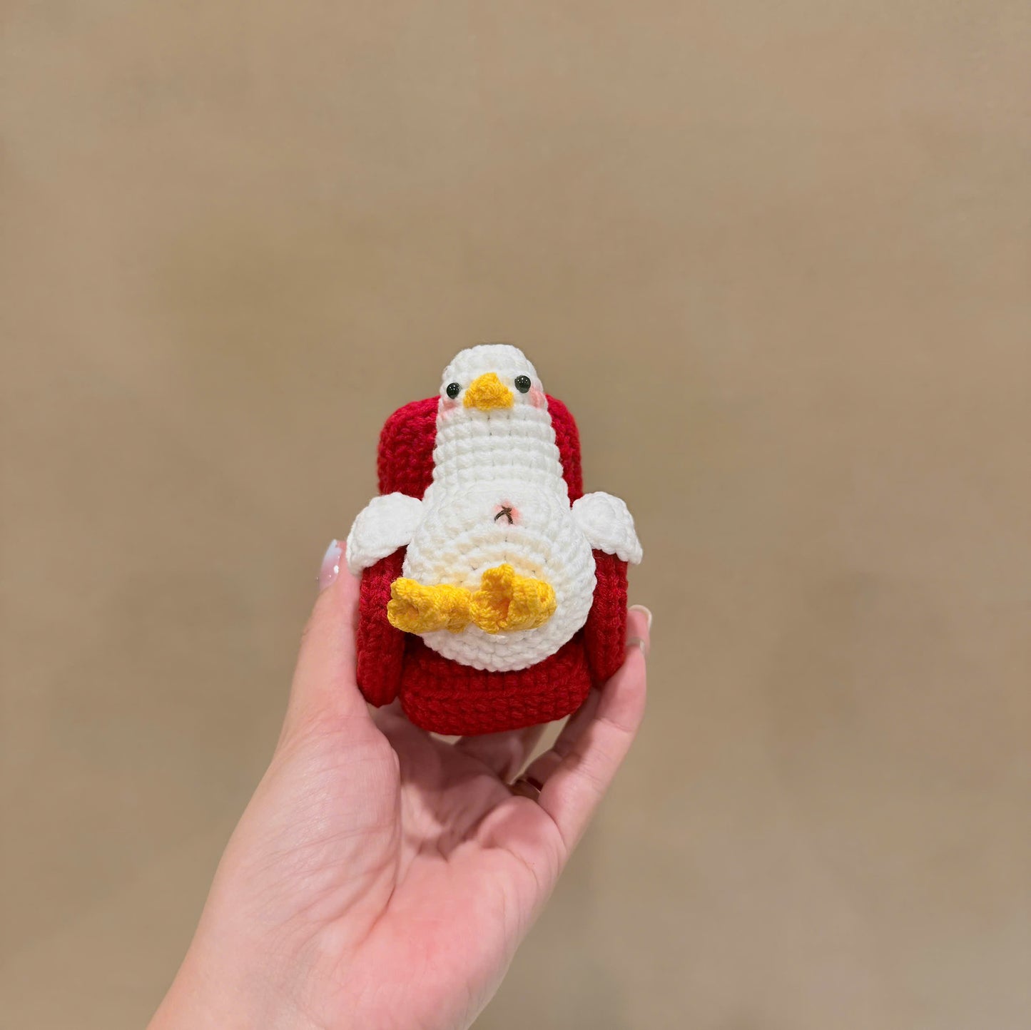 Handmade Crochet Lazy Duck Keychain