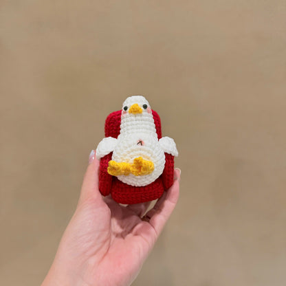 Handmade Crochet Lazy Duck Keychain