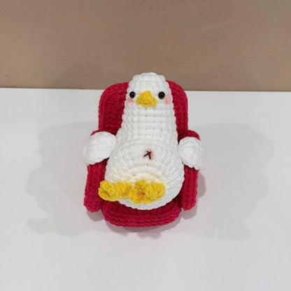 Handmade Crochet Lazy Duck Keychain