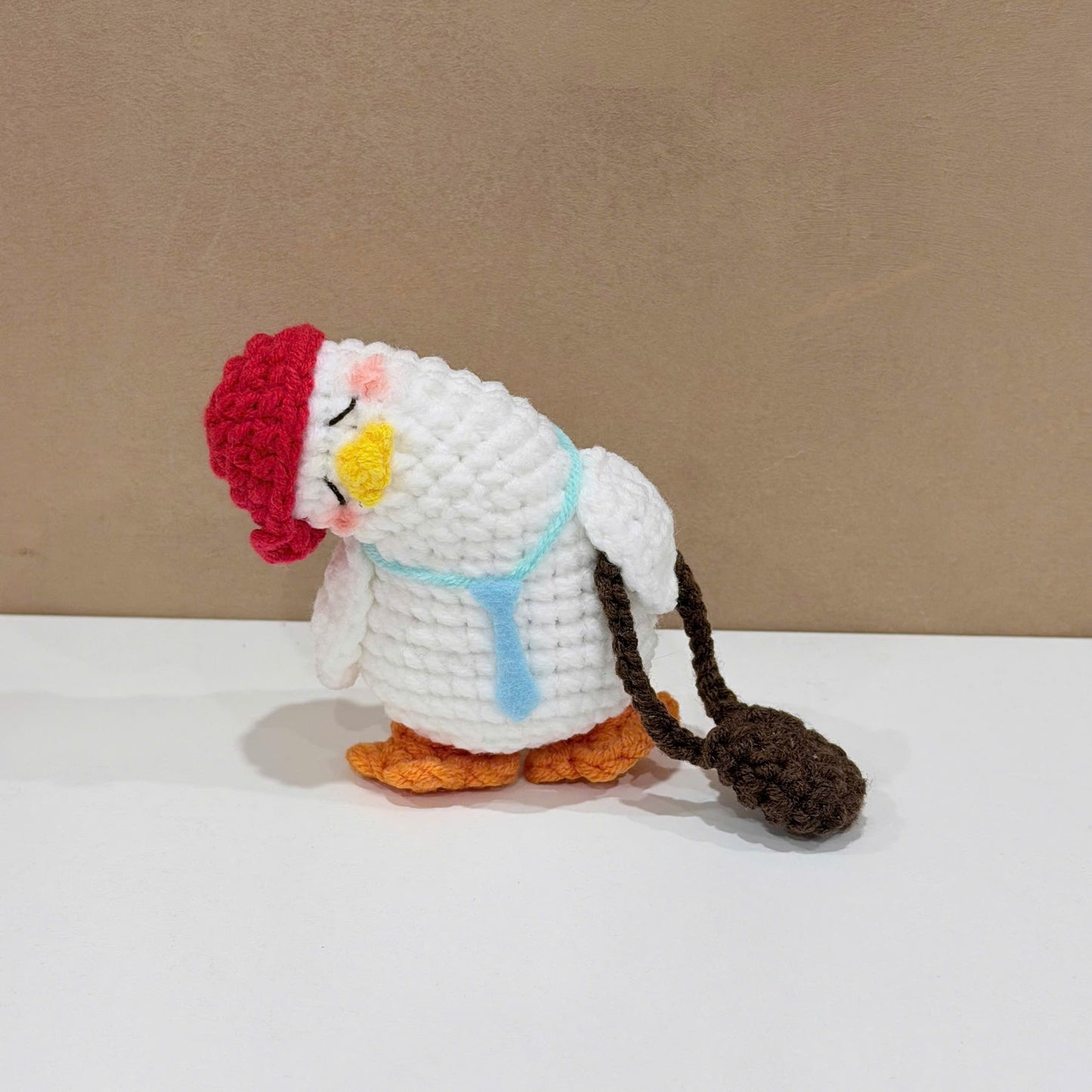 Handmade Crochet Lazy Duck Keychain