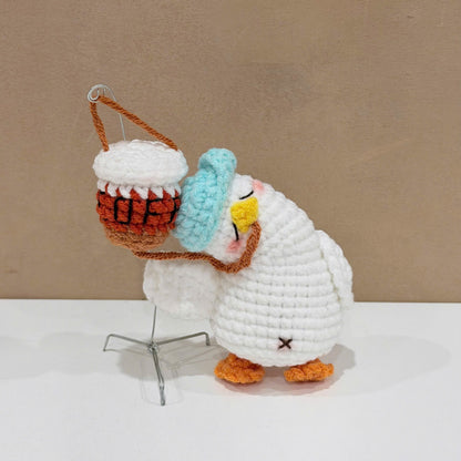 Handmade Crochet Lazy Duck Keychain