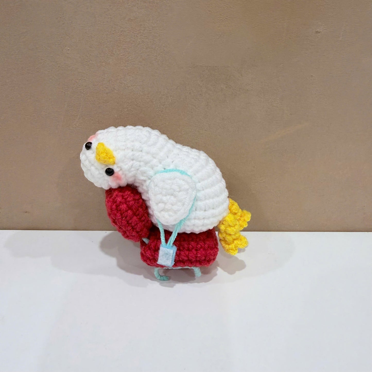 Handmade Crochet Lazy Duck Keychain