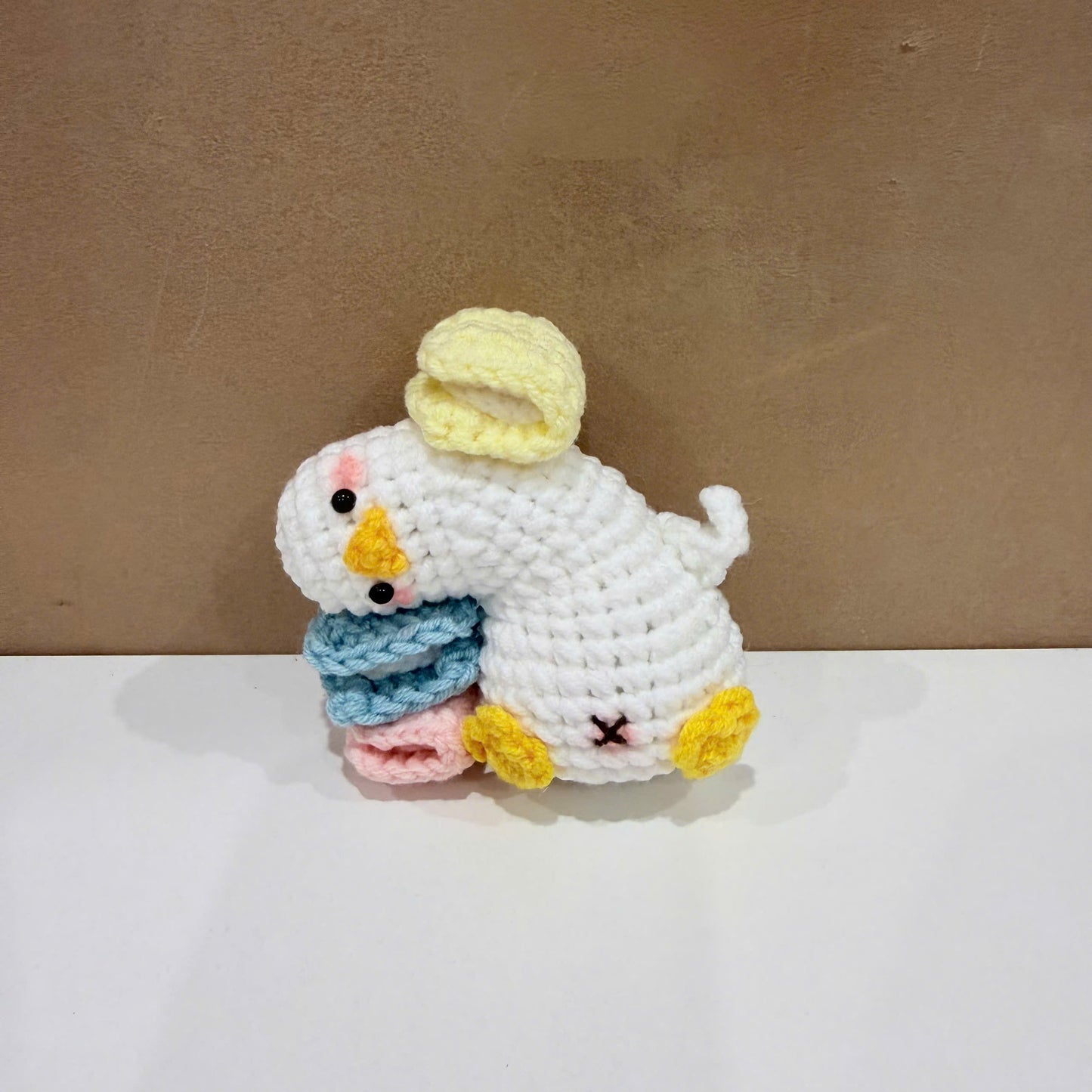 Handmade Crochet Lazy Duck Keychain