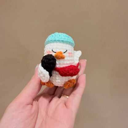 Handmade Crochet Lazy Duck Keychain